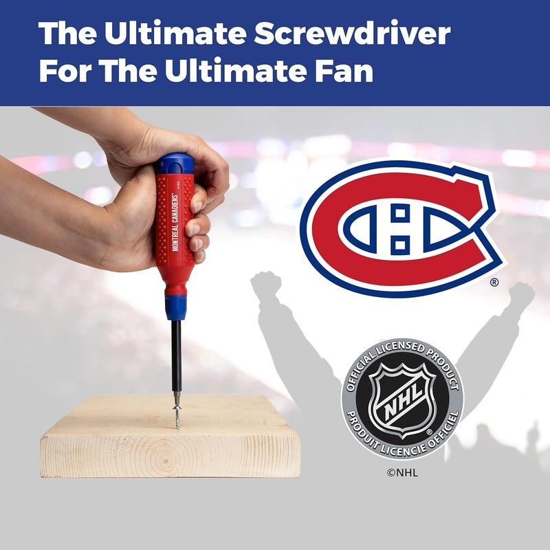 Megapro ® NHL® Team Edition Multi-bit Screwdriver | Officially Licensed NHL® Gear | Durable, Ergonomic, Pro-Grade Screwdriver (Montreal Canadiens®) - Image 5